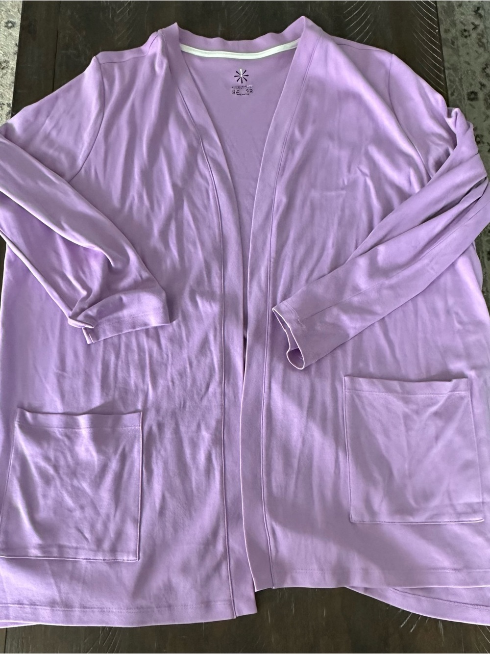 Isaac Mizrahi Live Lavender Open-Front Cardigan and Shirt Set - Size 2X
